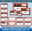 Sale Signs Fluorescent Price Cards  